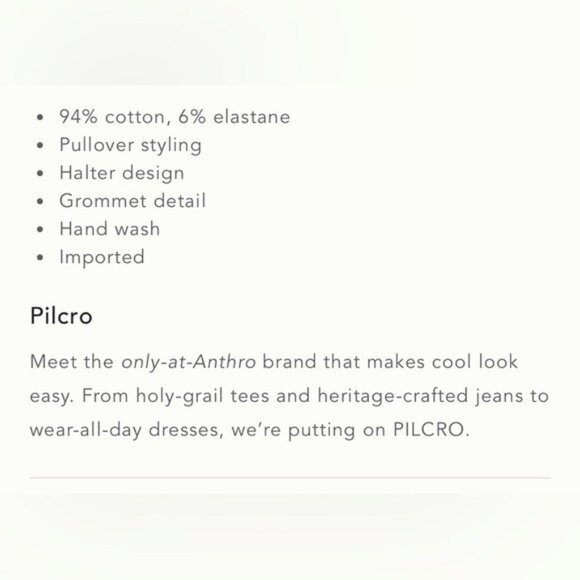 NWT Size S - Pilcro Scoop-Neck Grommet Halter Top (NWT US$ 58) - Picture 11 of 16